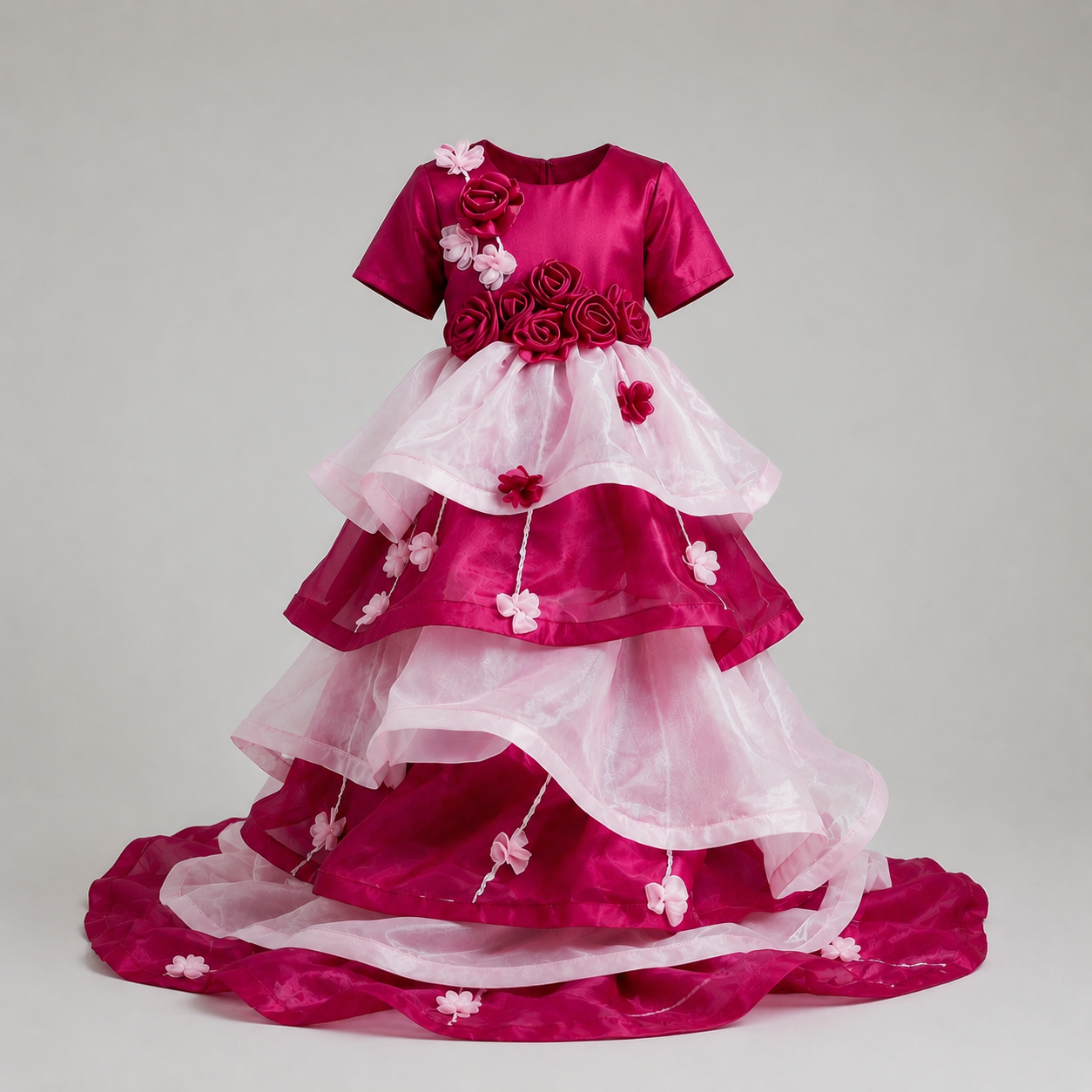 Pink Floral Flare Dress - view 2