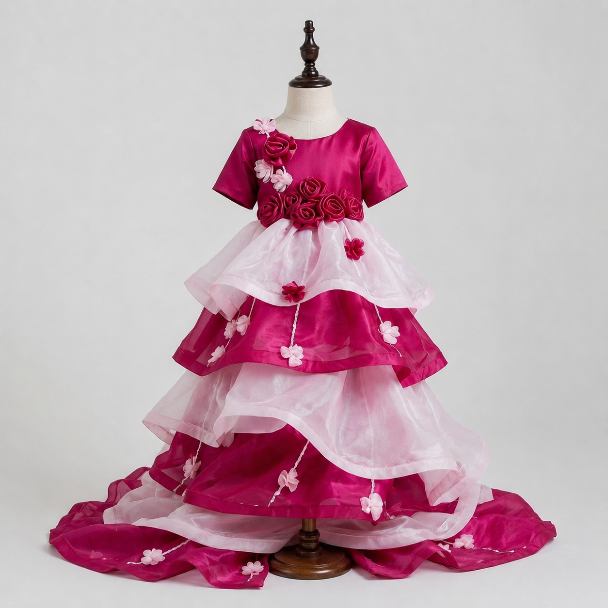 Pink Floral Flare Dress - view 3
