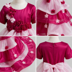 Pink Floral Flare Dress - view 4