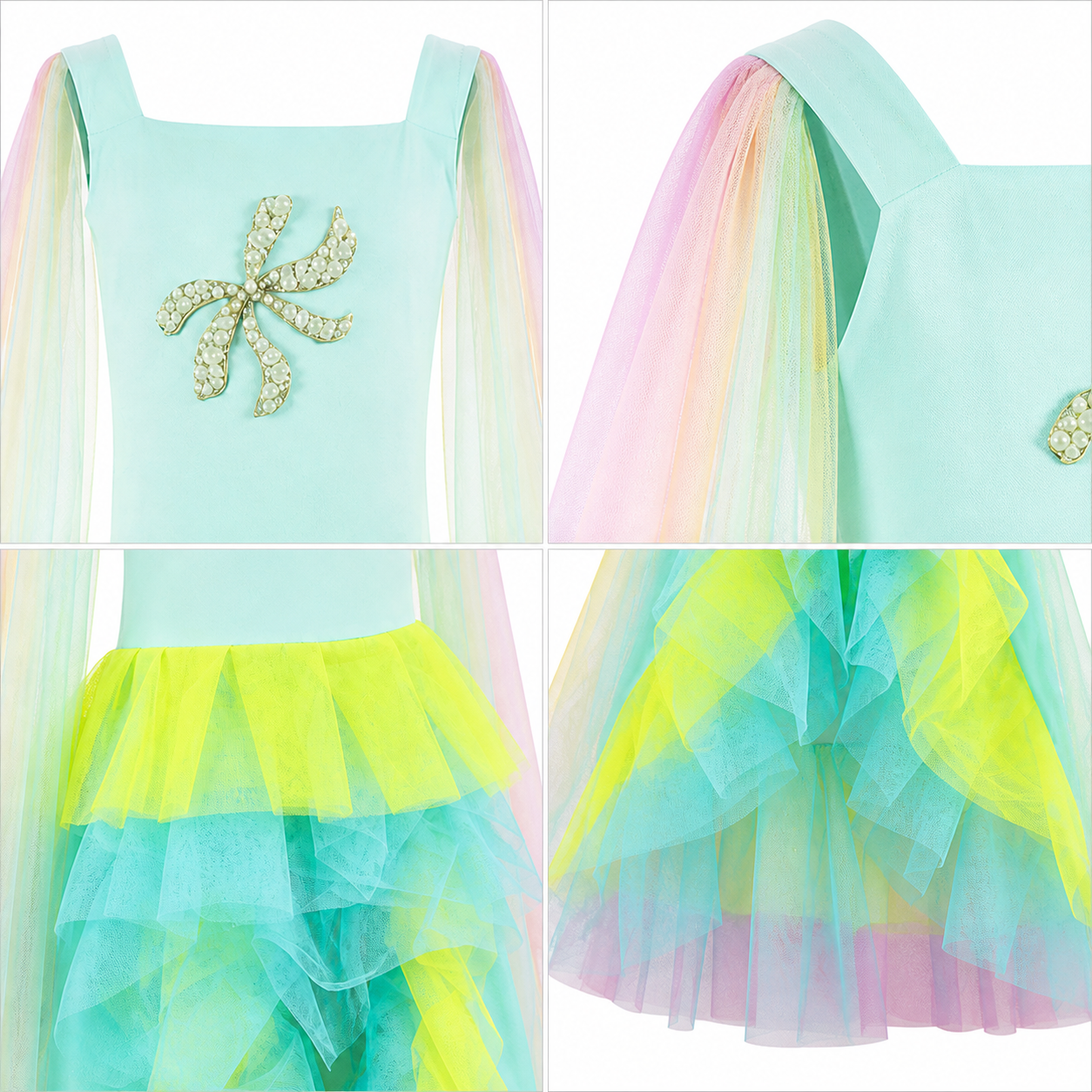 Aqua Mermaid High-Low Dress - view 2