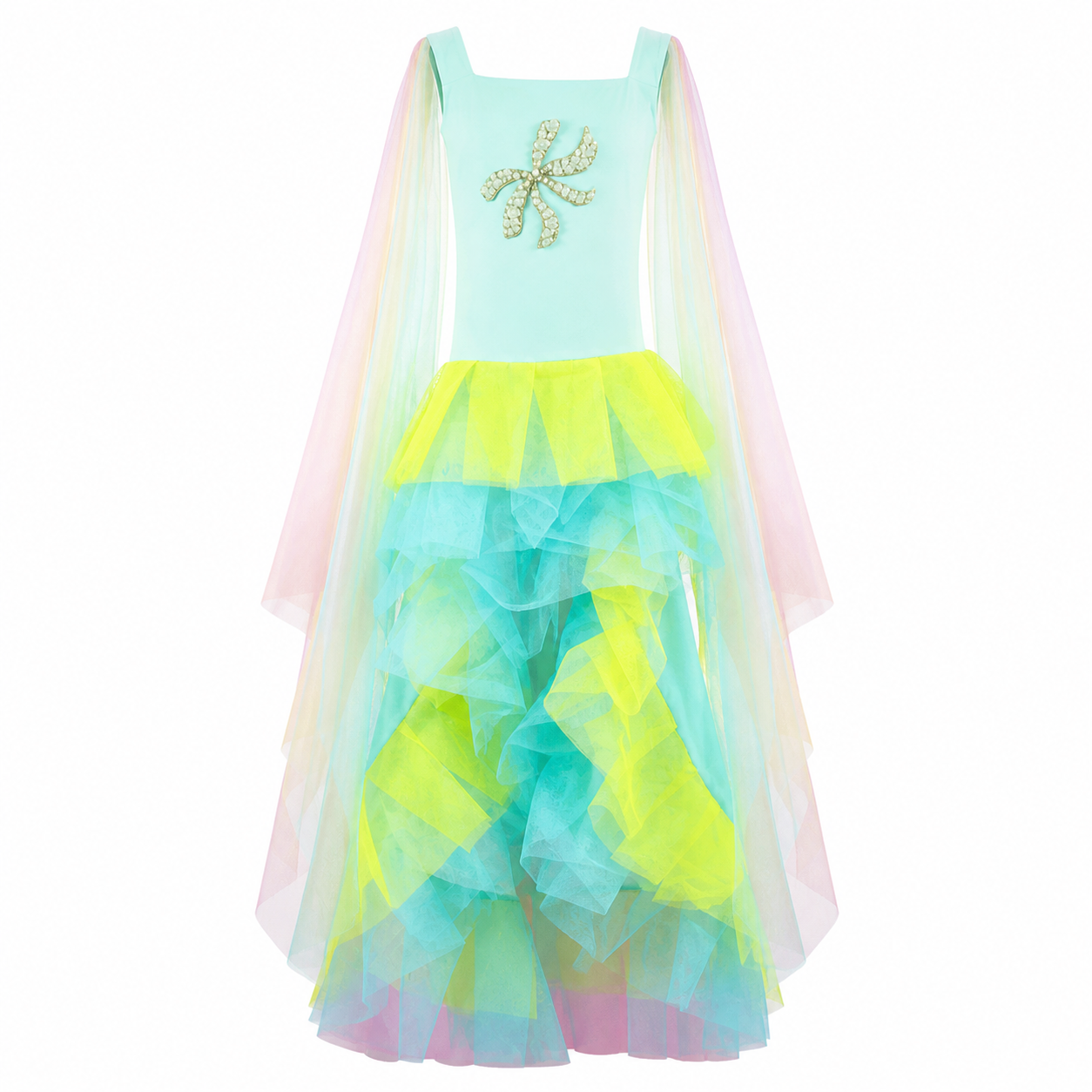 Aqua Mermaid High-Low Dress - view 3