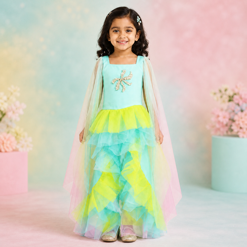 Aqua Mermaid High-Low Dress - view 5