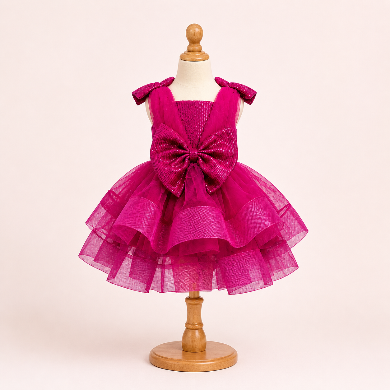 Fuchsia Glam Bow Dress - view 4