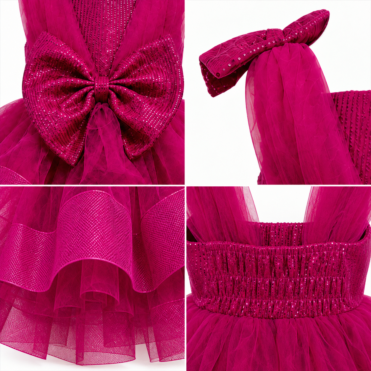 Fuchsia Glam Bow Dress - view 6