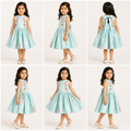 Mint Green Floral Applique Frock