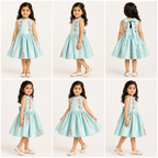 Mint Green Floral Applique Frock