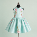Mint Green Floral Applique Frock - view 4