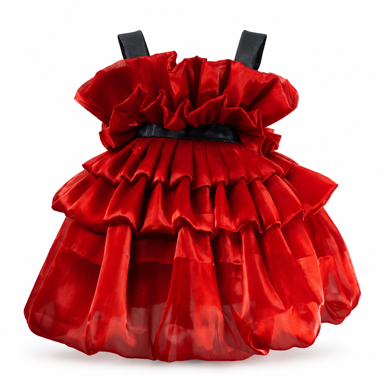 Scarlet Ruffle Cloud Dress
