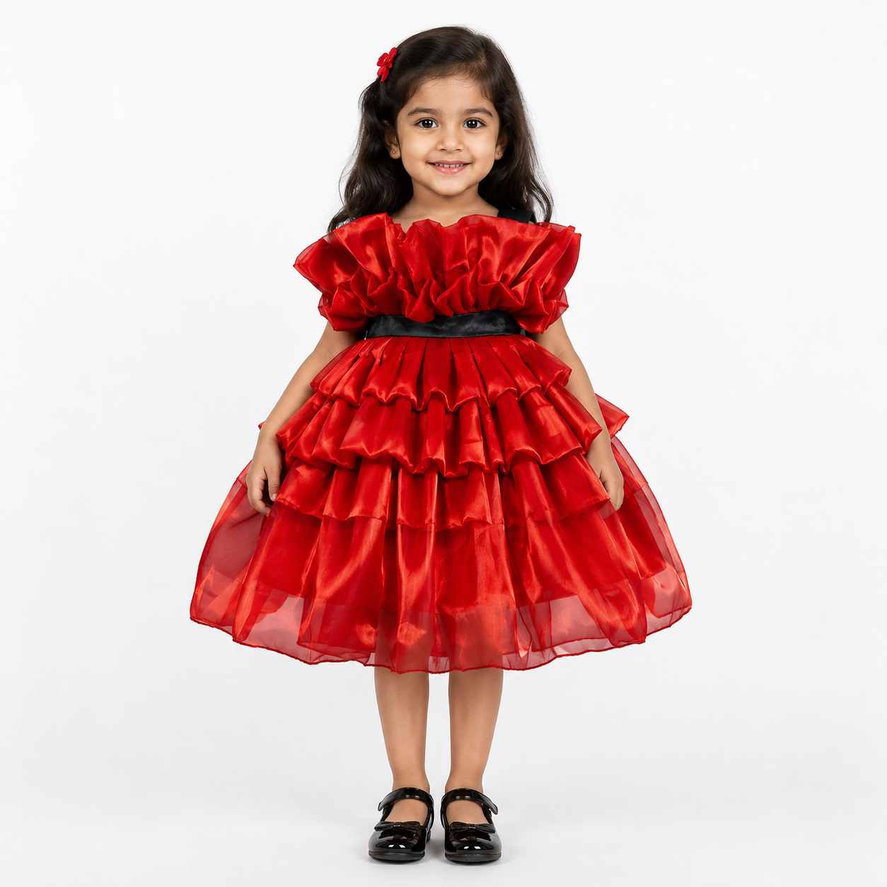 Scarlet Ruffle Cloud Dress - view 3