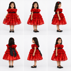 Scarlet Ruffle Cloud Dress - view 4