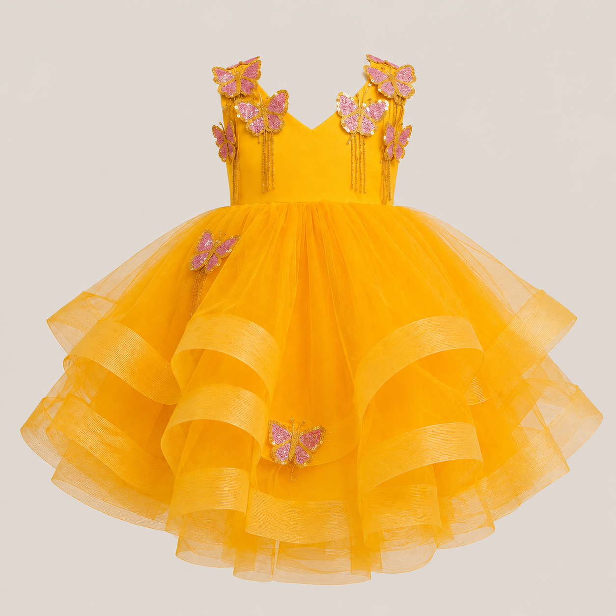 Yellow 3d Butterfly Dress - view 2