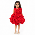 Crimson Bloom Petal Dress