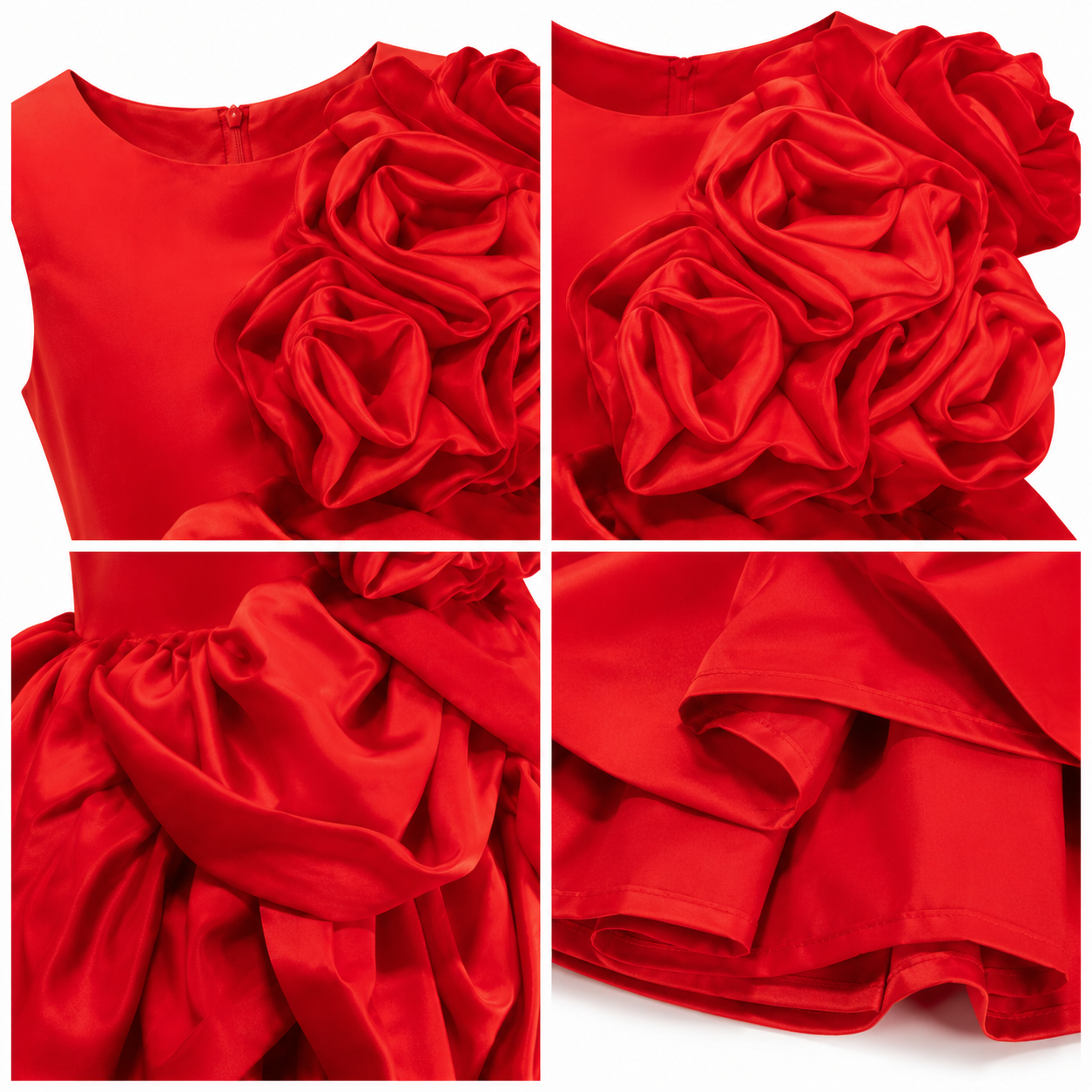 Crimson Bloom Petal Dress - view 3