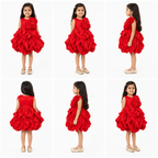 Crimson Bloom Petal Dress - view 4