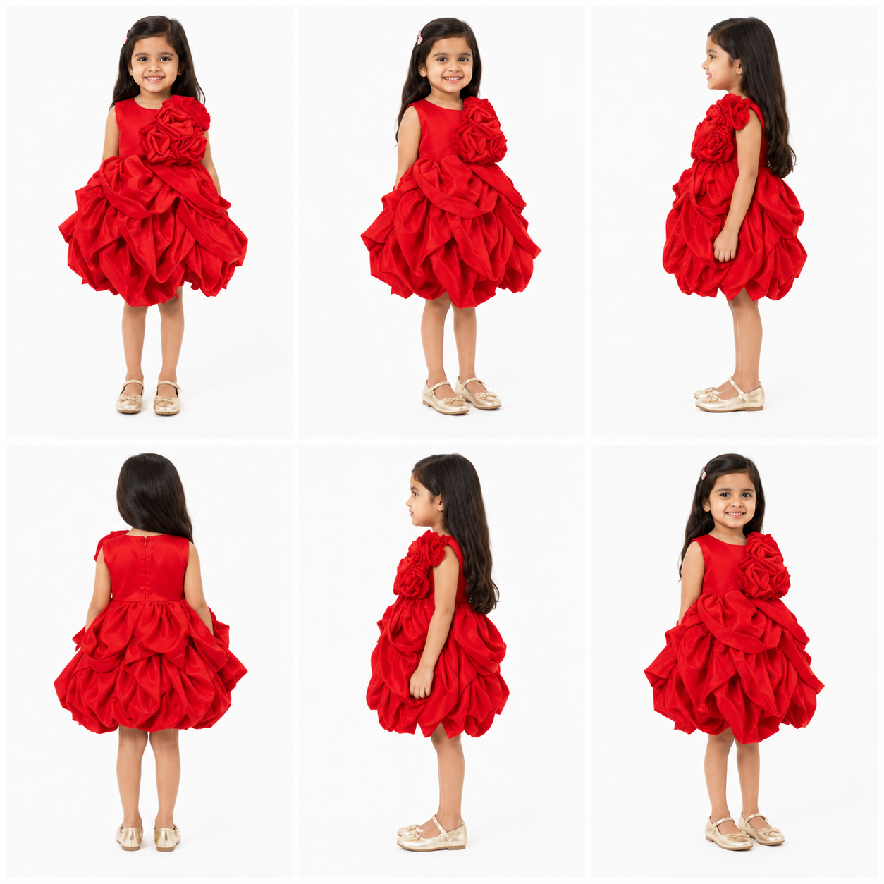 Crimson Bloom Petal Dress - view 4