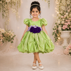 Green And Purple Bloom Dress - view 3