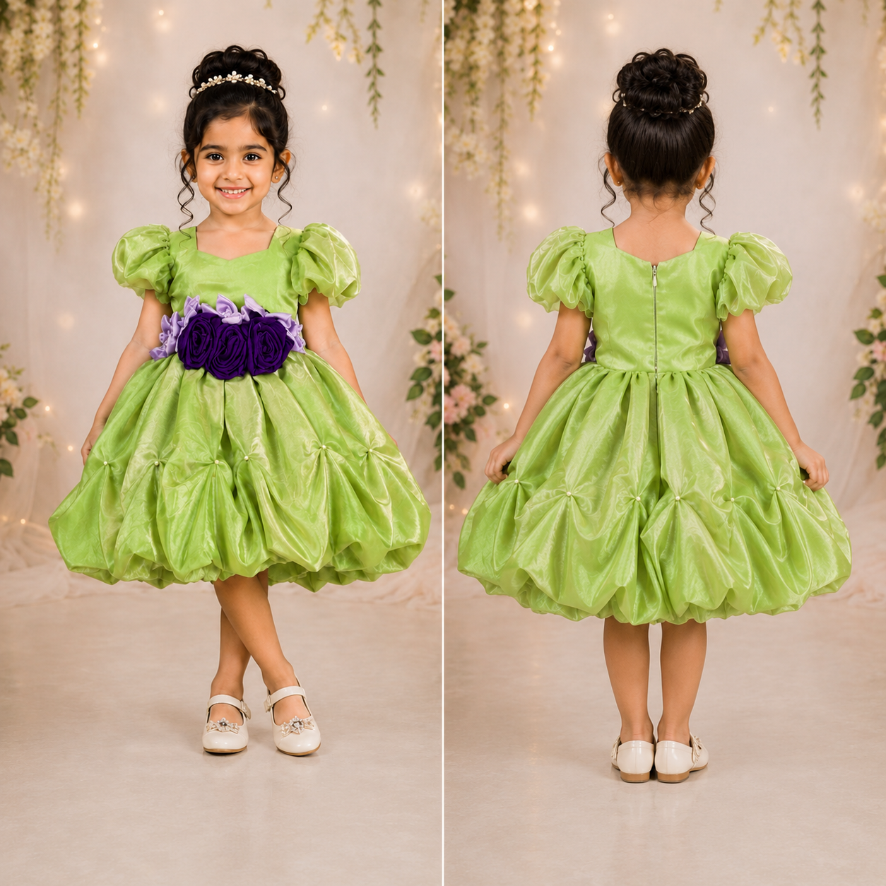 Green And Purple Bloom Dress - view 4