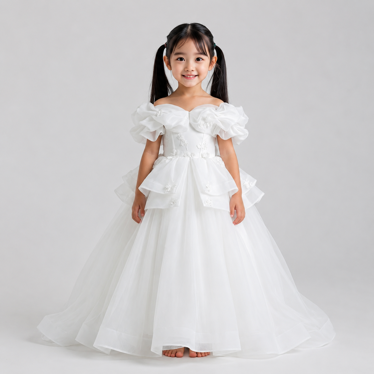 White Cascade Princess Gown