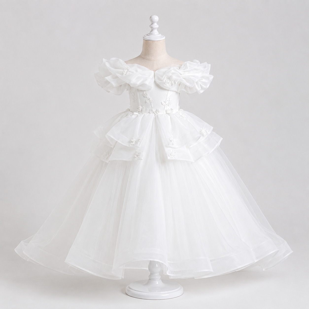 White Cascade Princess Gown - view 3
