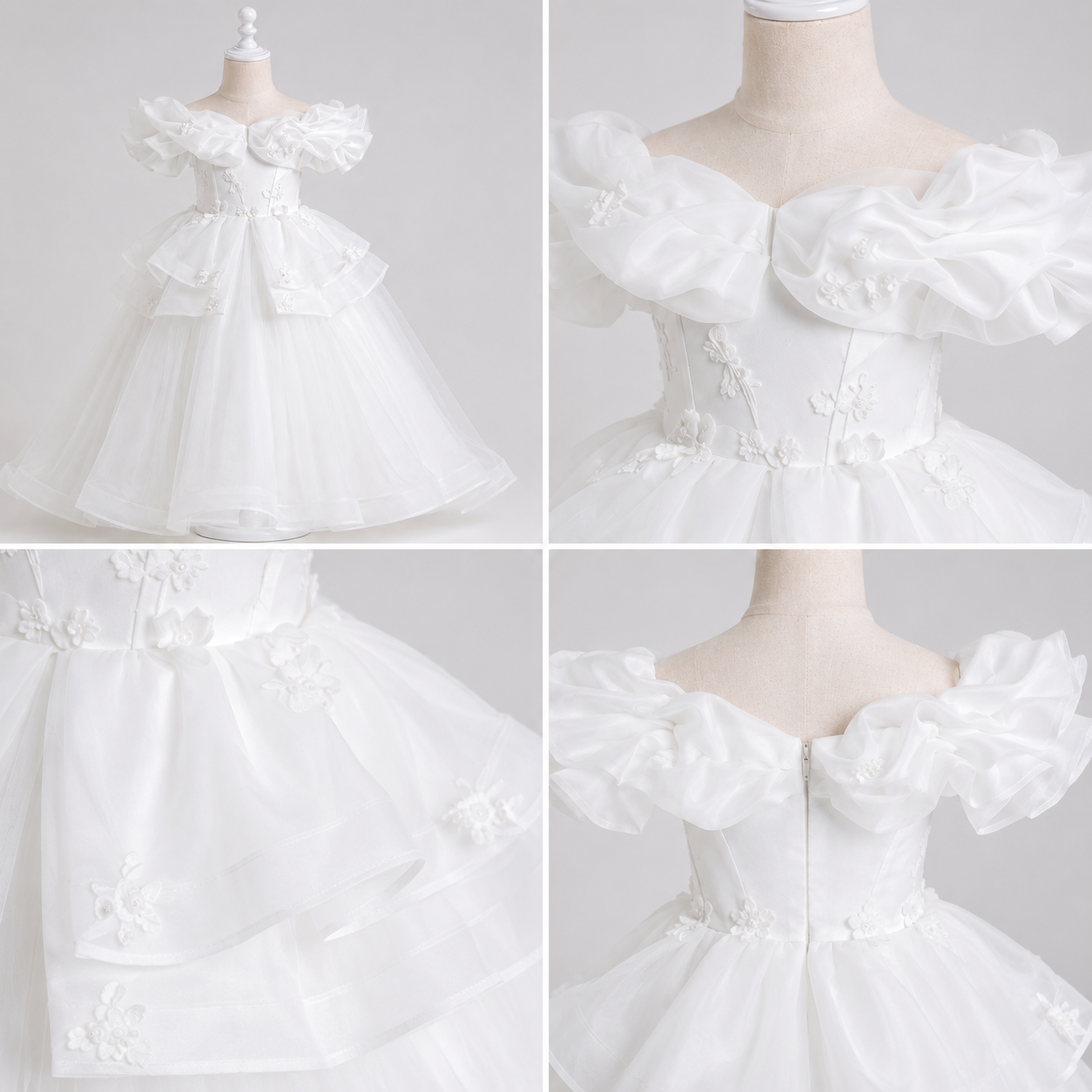 White Cascade Princess Gown - view 4