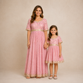 Blush Pink Embroidered Twinning Set