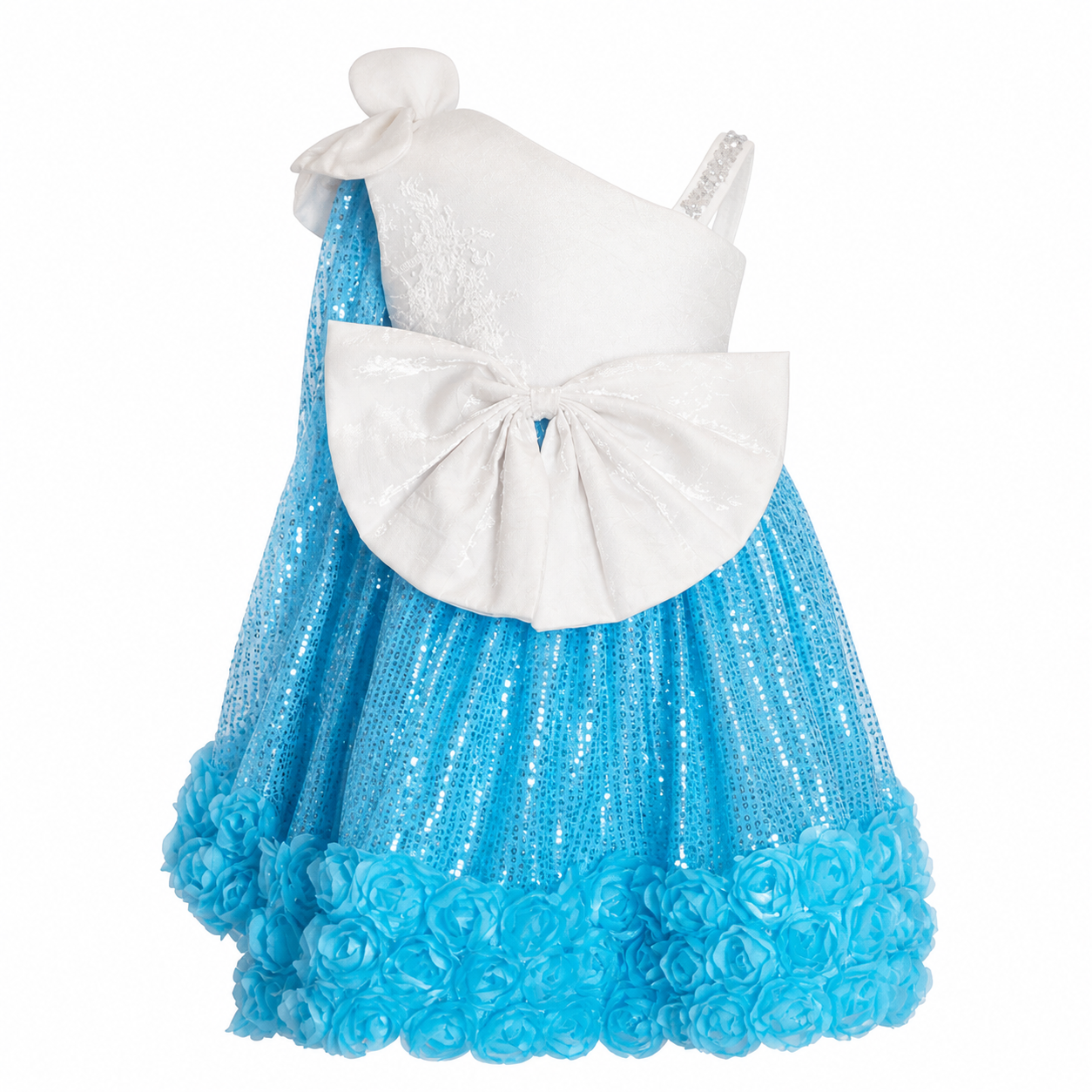 Aqua Shimmer Ruffle