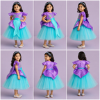Mermaid Theme Frock With Detatchable Tail - view 2