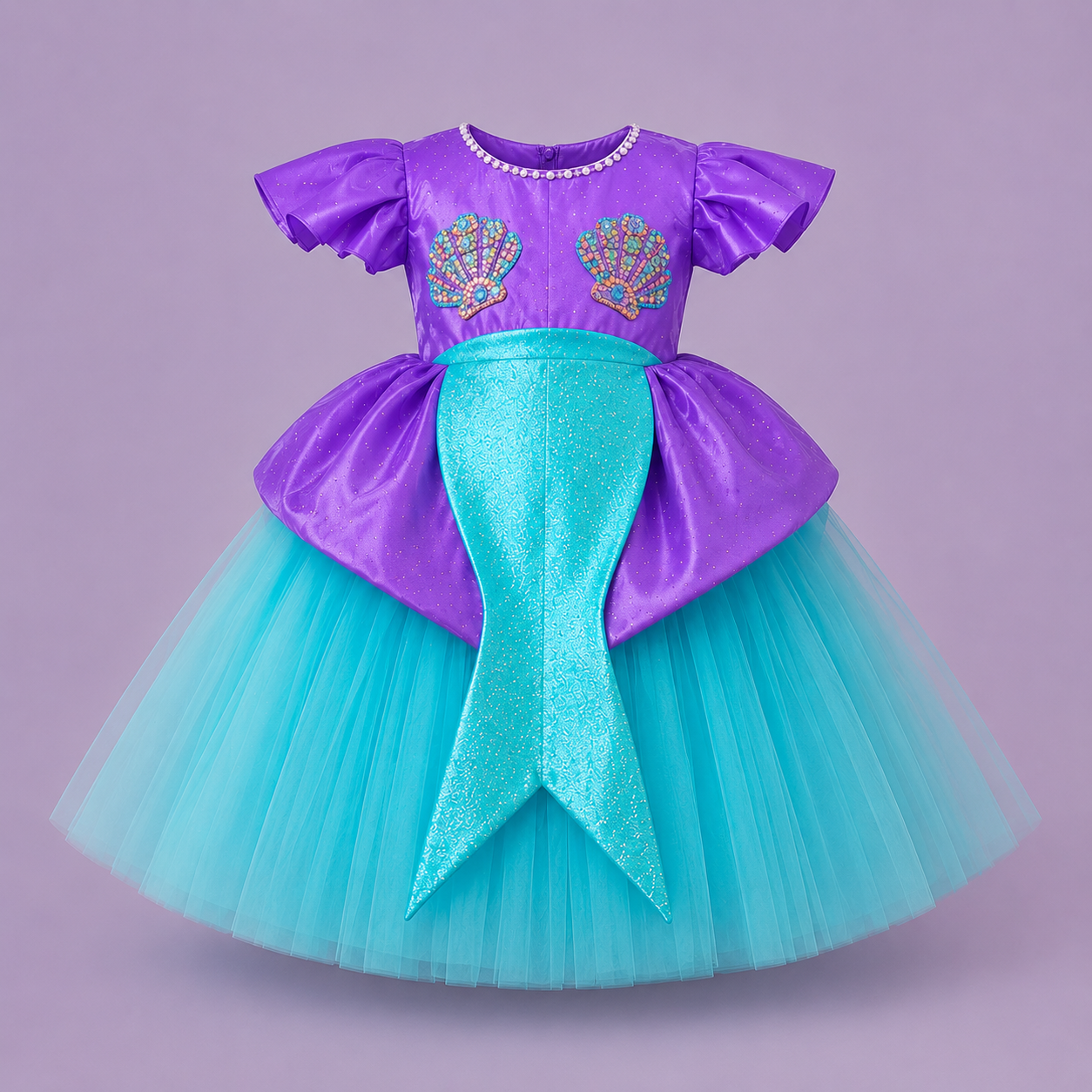 Mermaid Theme Frock With Detatchable Tail - view 4