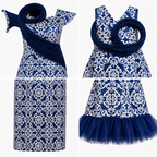Royal Blue Swirl Mother-Daughter Dress Set - view 4