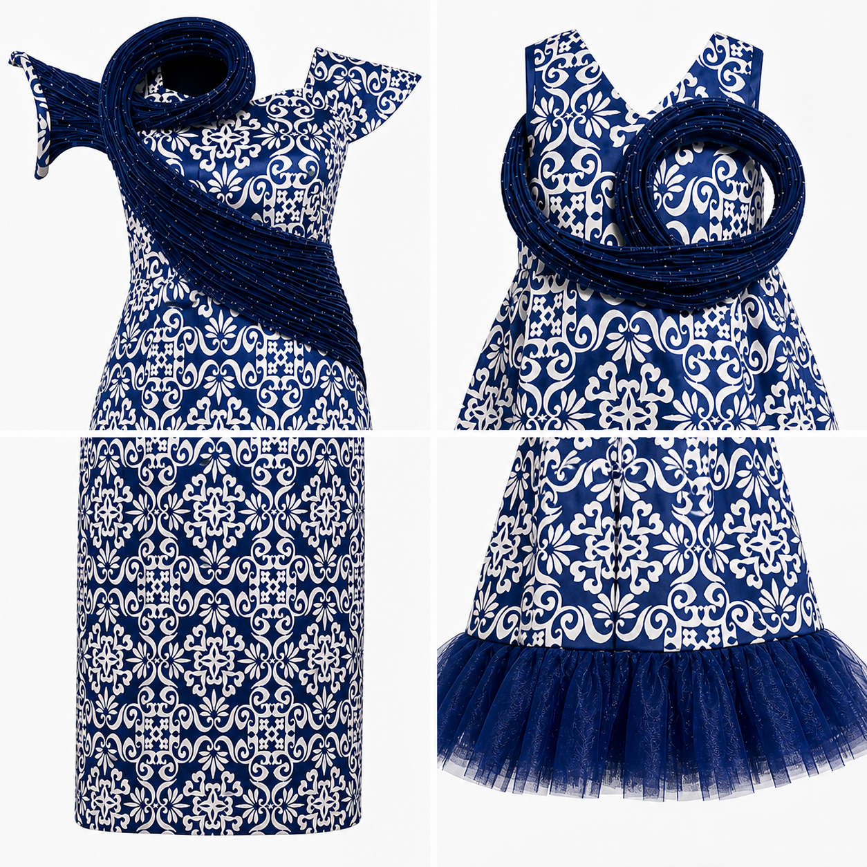 Royal Blue Swirl Mother-Daughter Dress Set - view 4