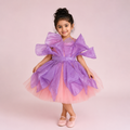 Peach Lavender Flutter Dress