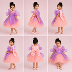 Peach Lavender Flutter Dress - view 2