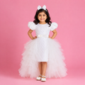 White Dress with Detatchable Ruffle Flare