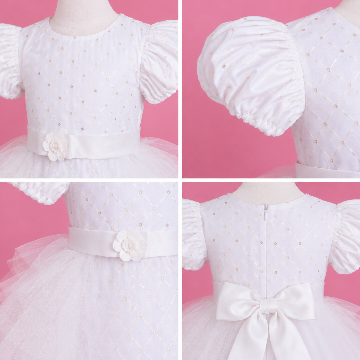 White Dress with Detatchable Ruffle Flare - view 5