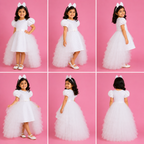 White Dress with Detatchable Ruffle Flare - view 6