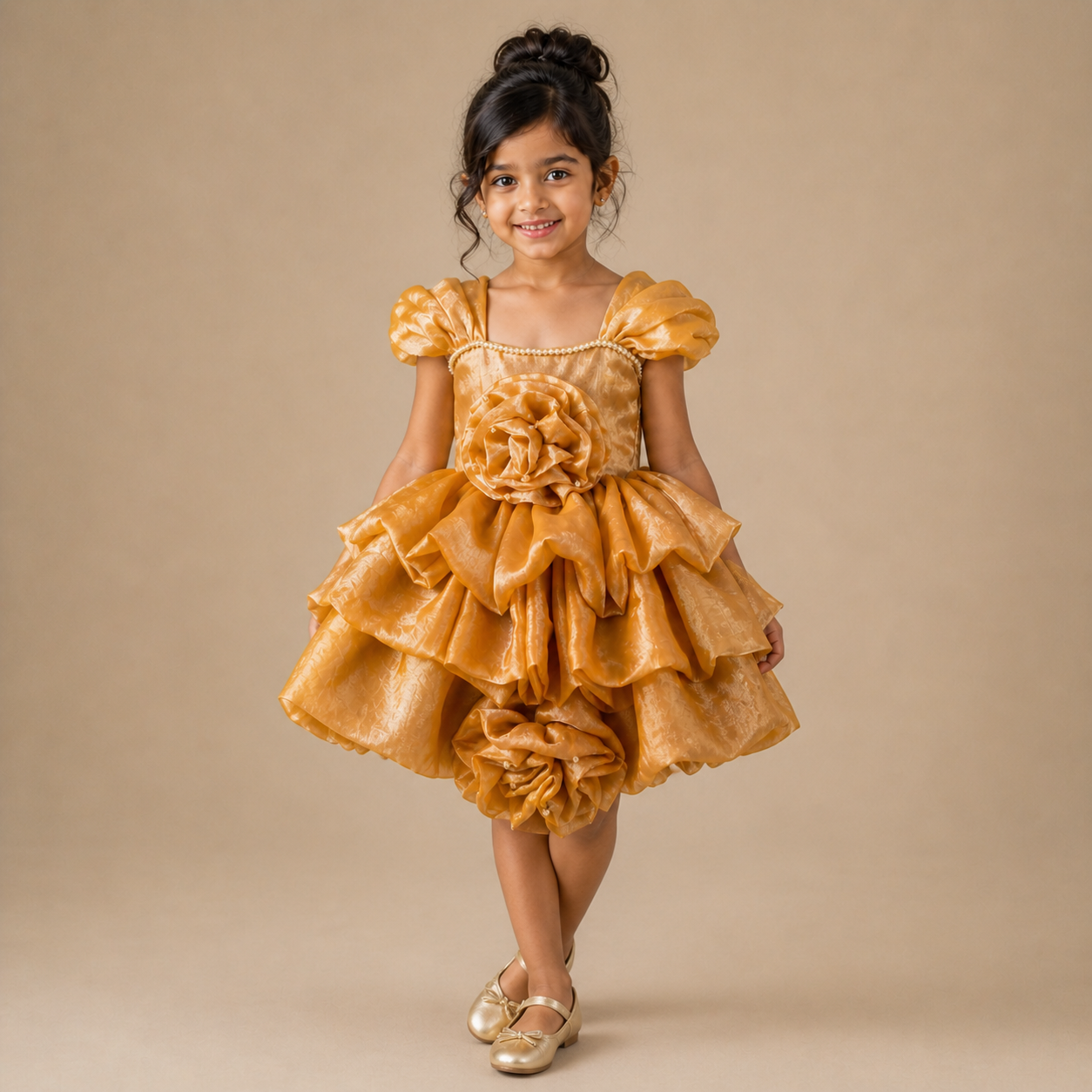 Golden Rose Couture Dress