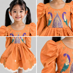 Burnt Orange Royal Peacock Dress
