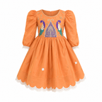 Burnt Orange Royal Peacock Dress - view 2