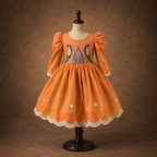 Burnt Orange Royal Peacock Dress - view 3