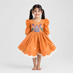 Burnt Orange Royal Peacock Dress - view 4