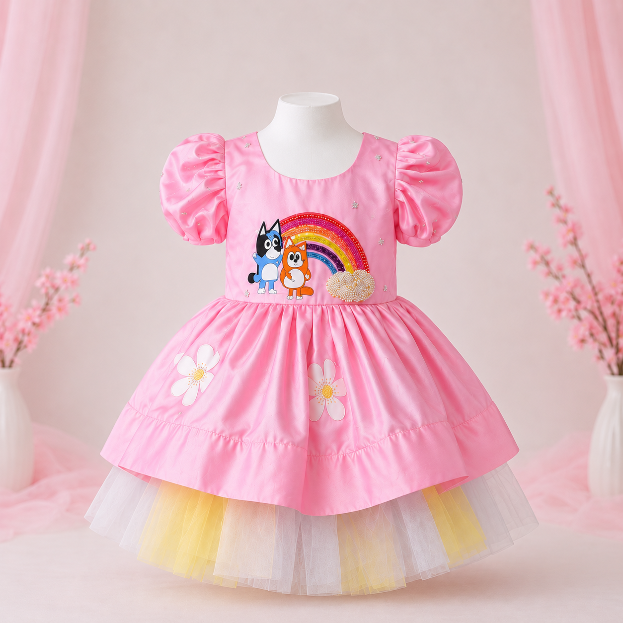 Vibrant Bluey Theme Tutu Dress - view 2