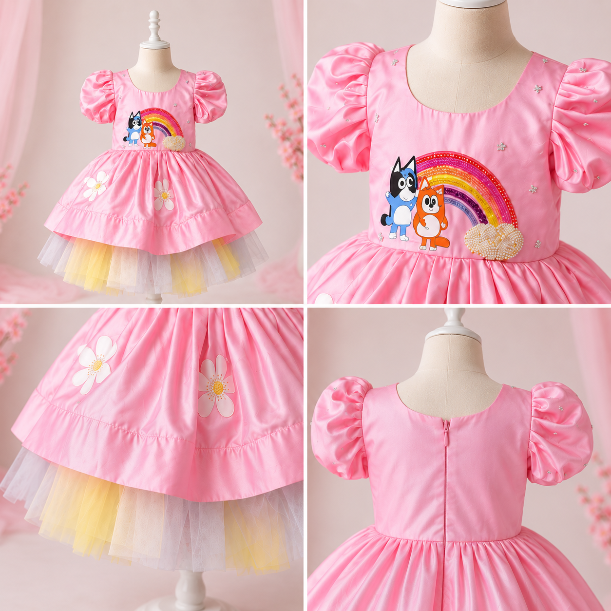 Vibrant Bluey Theme Tutu Dress - view 4