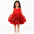 Ruby Red Ruffle Balloon Dress