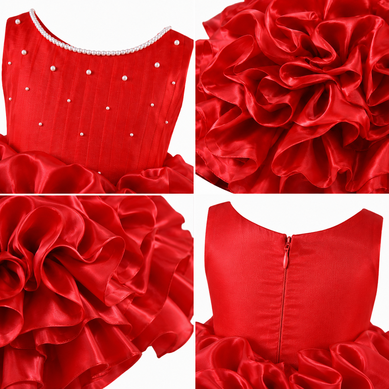 Ruby Red Ruffle Balloon Dress - view 3
