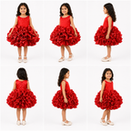 Ruby Red Ruffle Balloon Dress - view 4