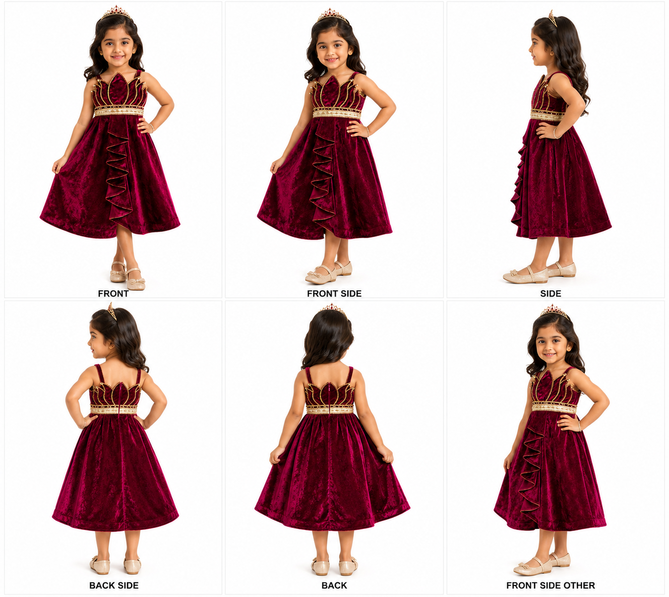 Ethnic Lotus Top With Drape Skirt - view 4