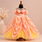 Peach and Yellow Princess Ball Gown - view 3