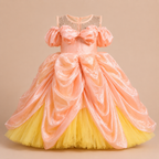 Peach and Yellow Princess Ball Gown - view 4