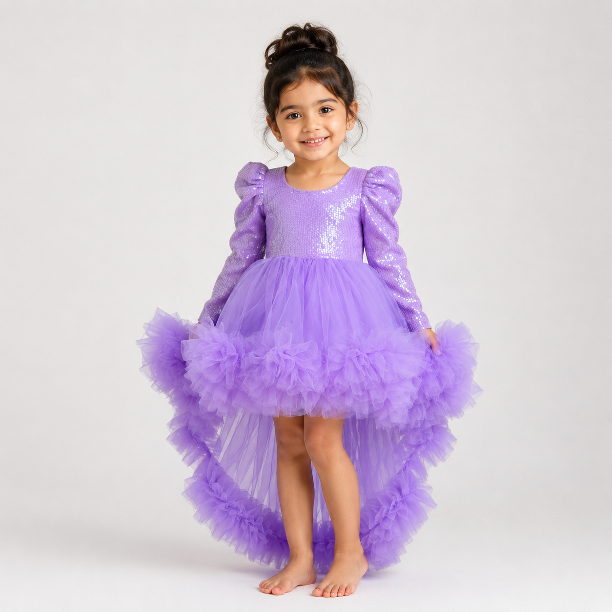 Lavender Sparkle High-Low Princess Dress