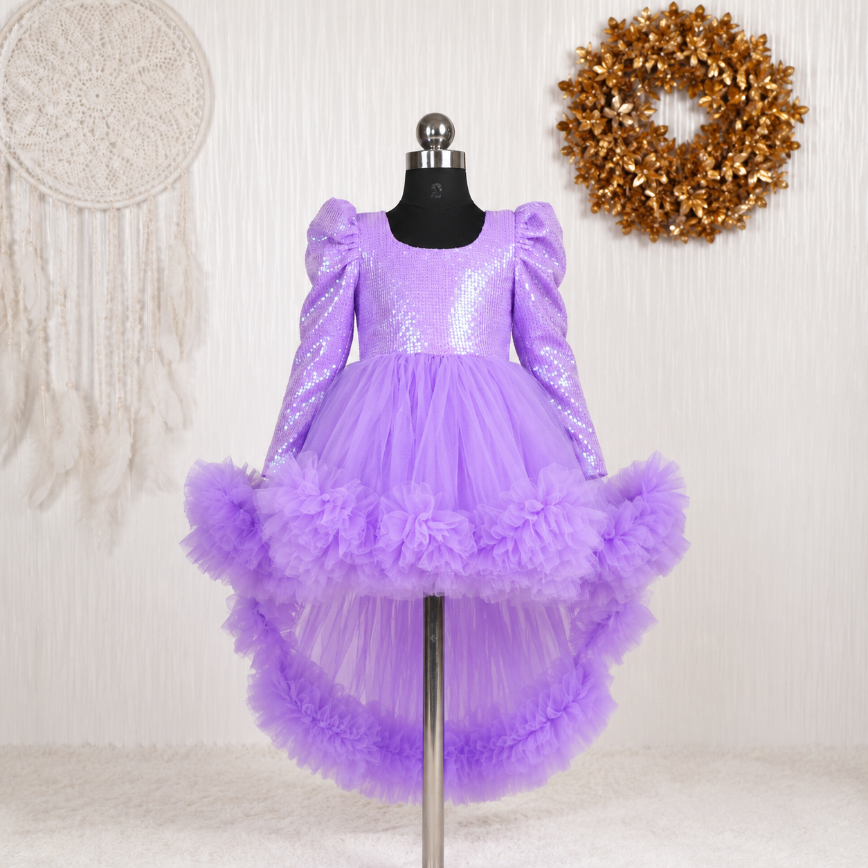 Lavender Sparkle High-Low Princess Dress - view 3